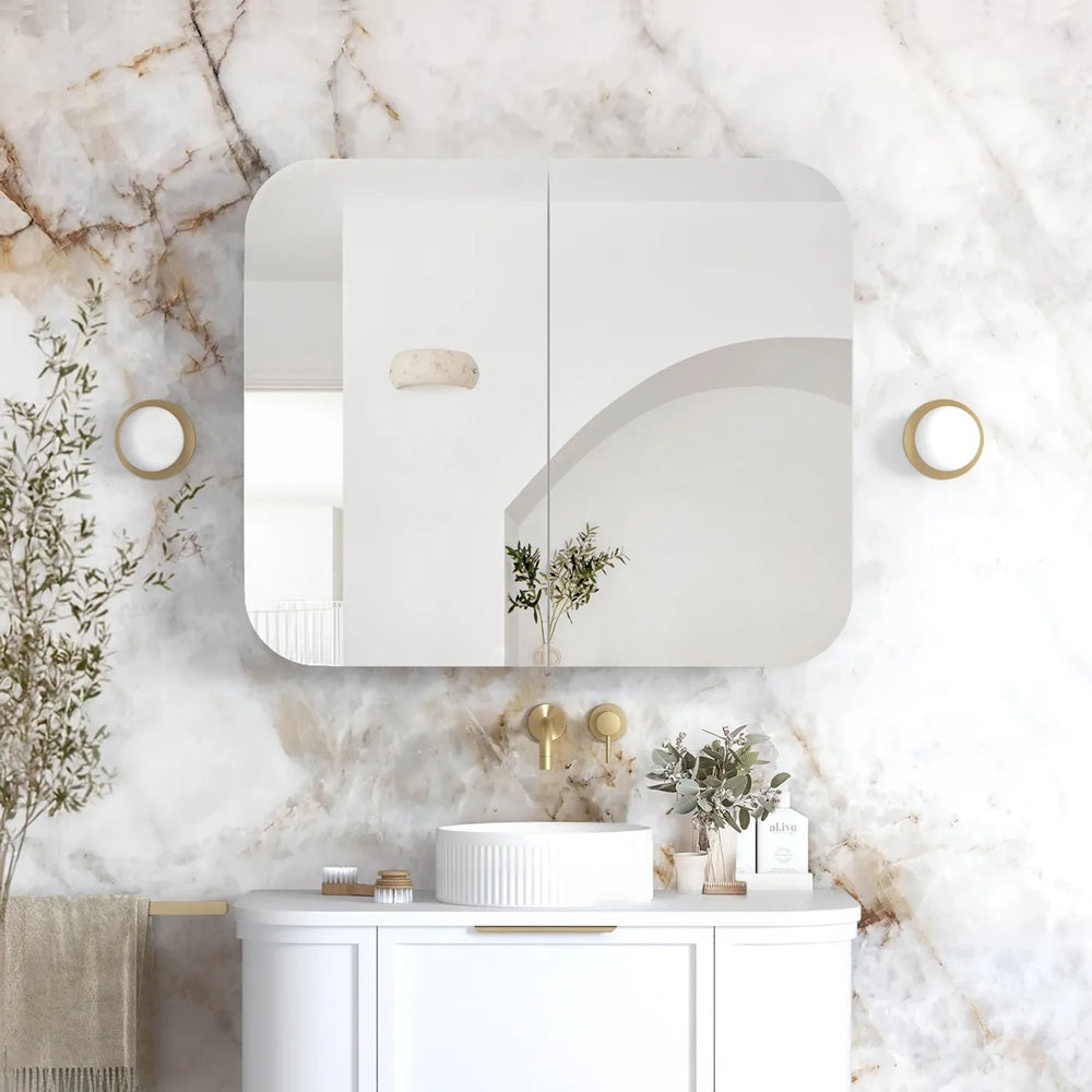 Otti Newport Shaving Cabinet 900x750mm White SSQ9075