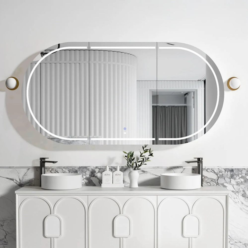 Otti Bondi LED Shaving Cabinet 1800x900mm Premium Edition White LED-BOSV1890W-VP