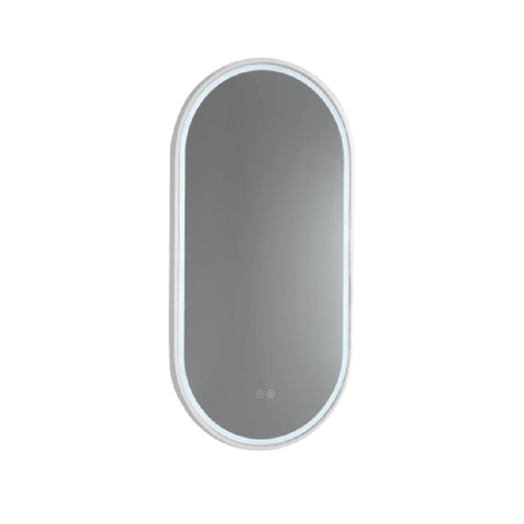 Remer Gatsby Mirror LED 600 x 1000mm with Matte White Frame G60100D-MW