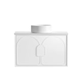 Otti Laguna Mk II Wall Hung Vanity 900mm Matte White w/ Pure White Top LGM900WSTUD-PW