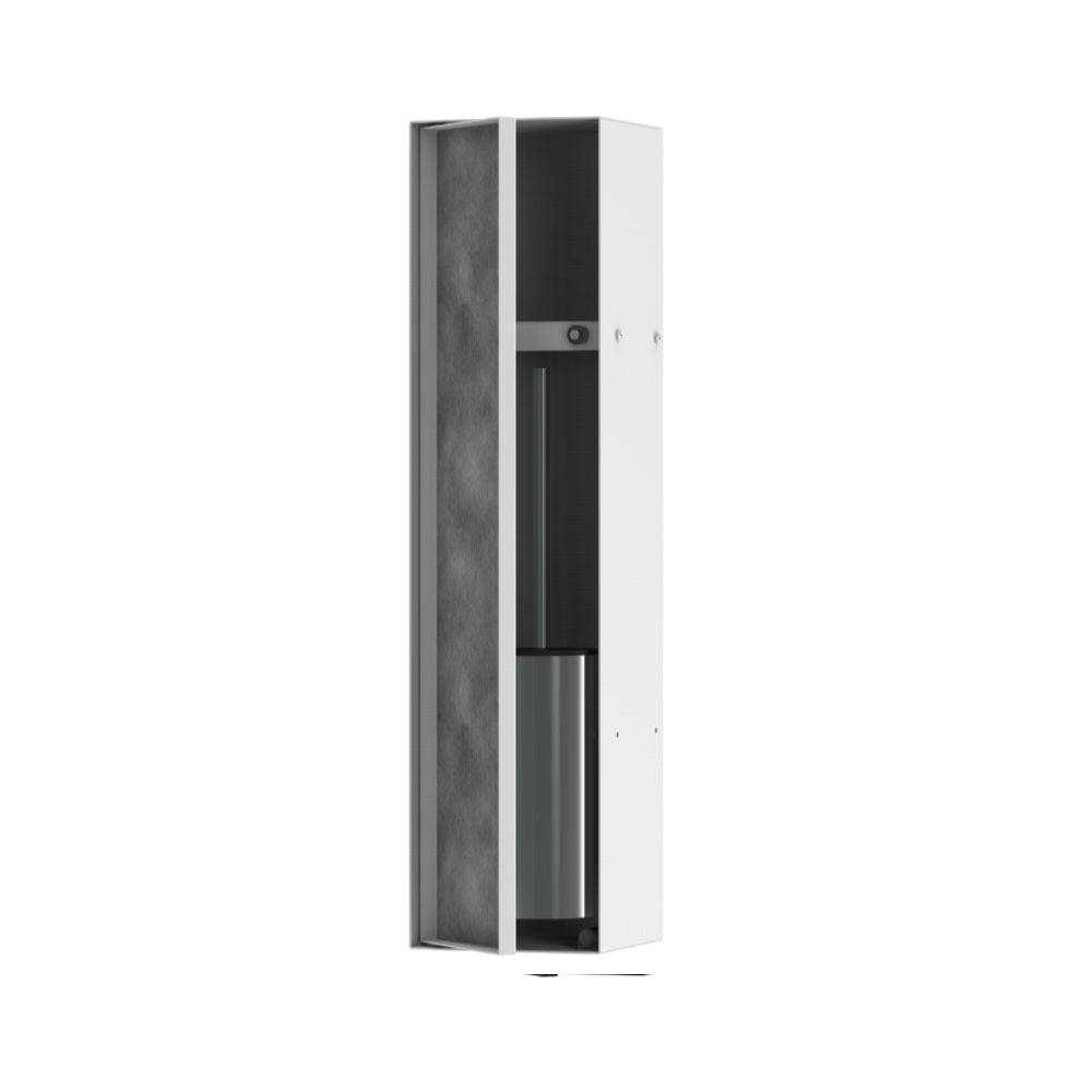 Hansgrohe Xtrastoris Recessed Toilet Brush Holder w/ Storage Shelf & Tileable Door Matte White 56060700