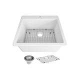 Seima Sink Eva 635 Abovemount 635x560mm (1 taphole) (inc Grid + Waste Gunmetal) White 192518