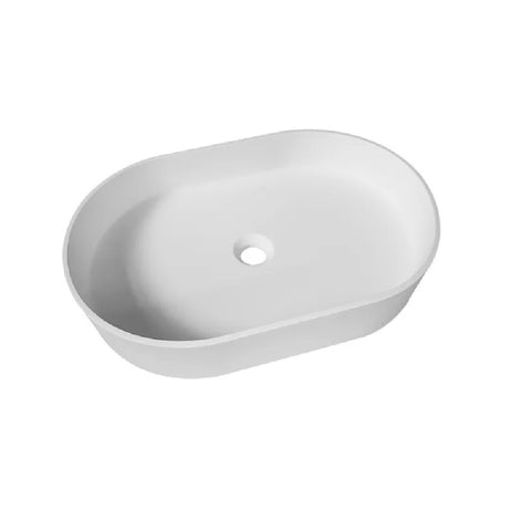 Otti Noosa Solid Surface Basin 585x385mm Above Counter Matte White SSB5838