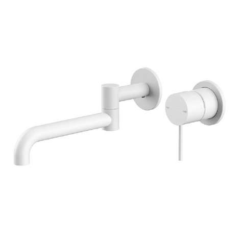 Nero Mecca Wall Basin / Bath Set Swivel Spout 225mm Trim Kit Only Matte White NR221910RTMW