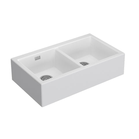 Seima Sink Oros 902 Double Bowl Butler Sinks 900x515mm (No Taphole) White 192185