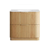 Otti Havana Fluted Freestanding Curve Vanity 900mm Woodland Oak / Chloe Silk Top HAFW900LMT-CS