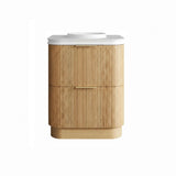 Otti Havana Fluted Freestanding Curve Vanity 750mm Woodland Oak / Round Basin Moulded Top HAFW750LMT-RB