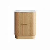 Otti Havana Fluted Freestanding Curve Vanity 750mm Woodland Oak / Chloe Silk Top HAFW750LMT-CS