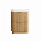 Otti Havana Fluted Freestanding Curve Vanity 750mm Woodland Oak / Square Basin Moulded Top HAFW750LMT-SB