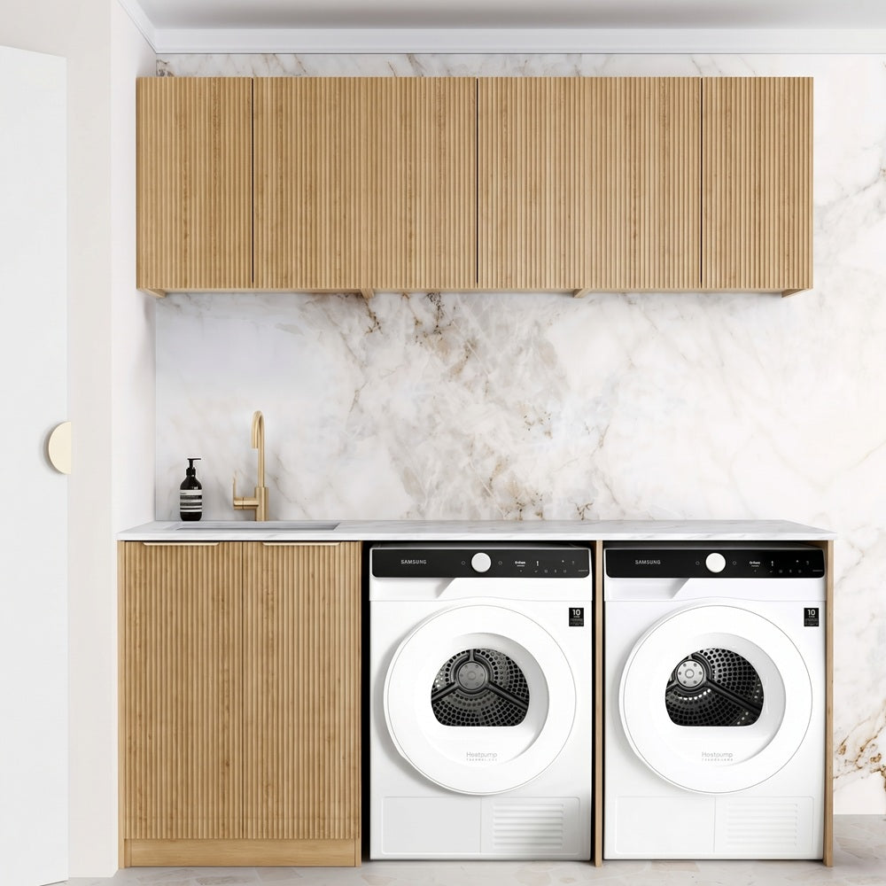 Otti Havana Laundry Kit 1960A Woodland Oak / Natural Carrara Marble Top LA-1960A-HAWL-NCA