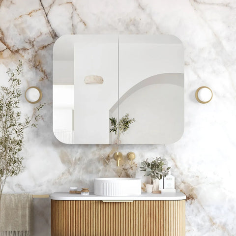 Otti Newport Shaving Cabinet 900x750mm Woodland Oak SSQ9075WL
