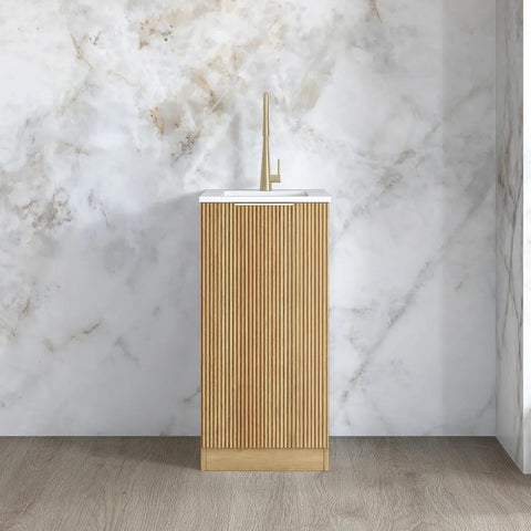 Otti Havana Mini Laundry 430mm Woodland Oak / Pure White Top LA-430-HAWL-PW