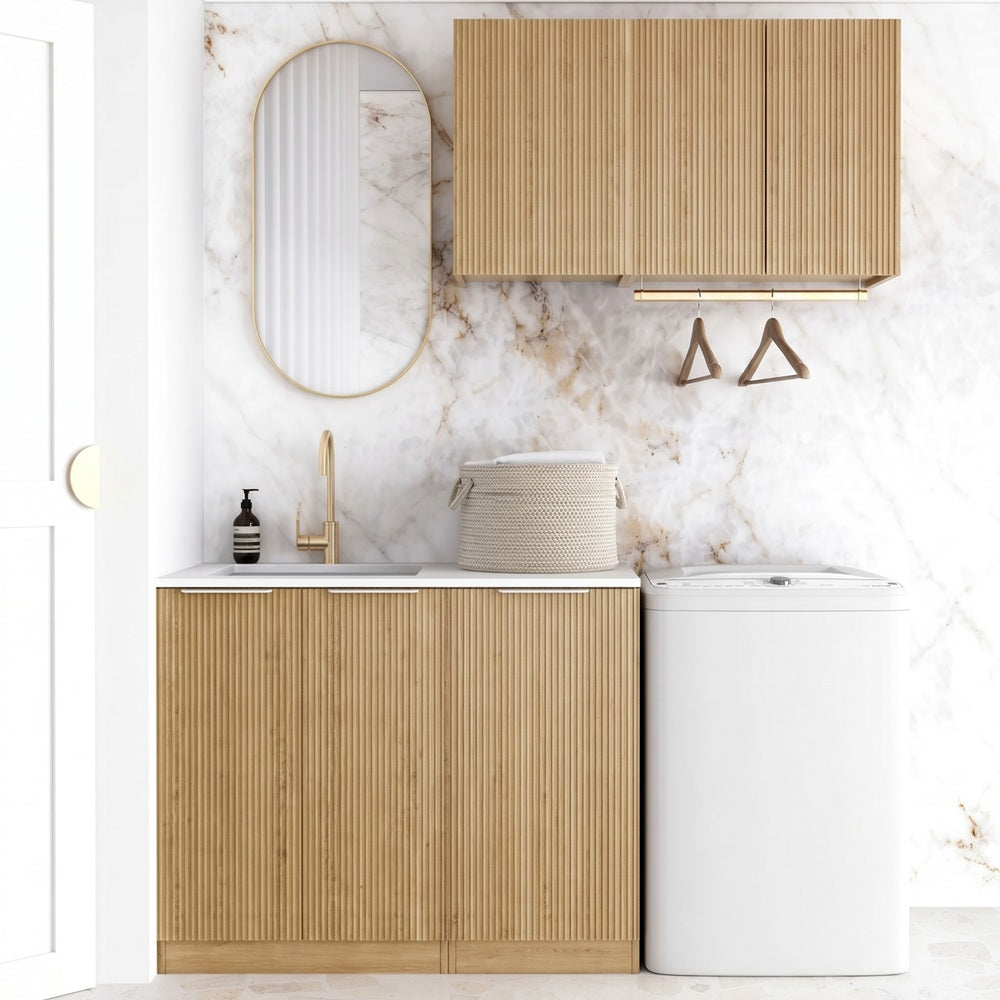 Otti Havana Laundry Kit 1715A Woodland Oak / Natural Carrara Marble Top LA-1715A-HAWL-NCA