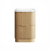 Otti Havana Fluted Freestanding Curve Vanity 600mm Woodland Oak / Square Basin Moulded Top HAFW600LMT-SB