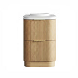 Otti Havana Fluted Freestanding Curve Vanity 600mm Woodland Oak / Round Basin Moulded Top HAFW600LMT-RB