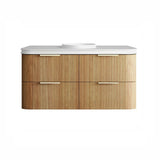 Otti Havana Fluted Wall Hung Curve Vanity 1200mm Woodland Oak / Round Basin Moulded Top HAW1200LMT-RB