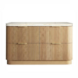 Otti Havana Fluted Freestanding Curve Vanity 1500mm Woodland Oak / Sand Dune Top HAFW1500LST-SD