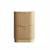 Otti Havana Fluted Freestanding Curve Vanity 600mm Woodland Oak / Chloe Silk Top HAFW600LMT-CS