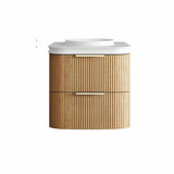 Otti Havana Fluted Wall Hung Curve Vanity 600mm Woodland Oak / Round Basin Moulded Top HAW600LMT-RB