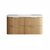 Otti Havana Fluted Wall Hung Curve Vanity 1200mm Woodland Oak / Square Basin Moulded Top HAW1200LMT-SB