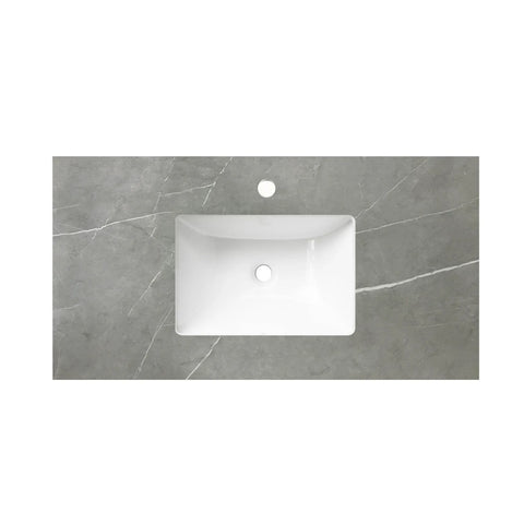Otti Byron Wall Hung Vanity 600mm w/ Undermount Basin Black Oak / Amani Grey Top BY600BST-G-UB