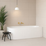 Amelie Deauville Corner Freestanding Bath 1700mm (Right Hand Corner) With Overflow Gloss White BDOKIN1700CBRIGHT-OF