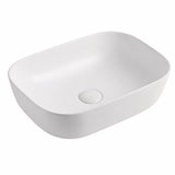 Amelie Deauville Curved Rectangle Above Counter Basin 460mm (No Overflow) Matte White BDOUSI460AVBMW