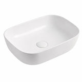 Amelie Deauville Curved Rectangle Above Counter Basin 460mm (No Overflow) Gloss White BDOUSI460AVB