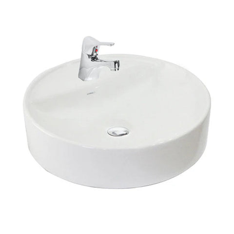 Argent Grace Round Above Counter Basin 450mm (1 Taphole - No Overflow) White NO27MUL01