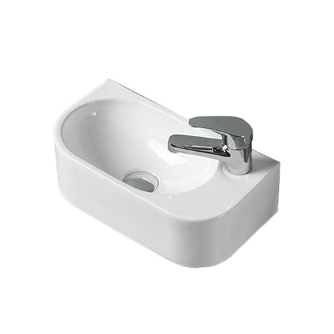 Seima Arko 485 Wall Hung Basin Mini 400x215mm (1 Taphole) Gloss White 192749