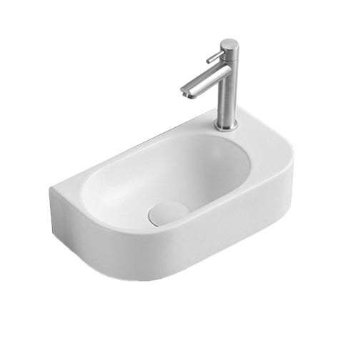 Seima Arko 485 Wall Hung Basin Mini 400x215mm (1 Taphole) Matte White 192750