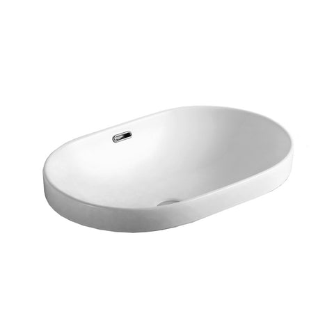 Seima Arko 605 Semi-Inset Basin w/ Overflow 605x405mm (No taphole) Gloss White 192628
