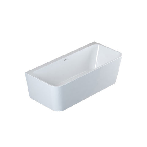 Victoria Back to Wall Freestanding Bath 1500mm (with Overflow) Gloss White