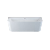 Victoria Back to Wall Freestanding Bath 1700mm with Overflow Gloss White