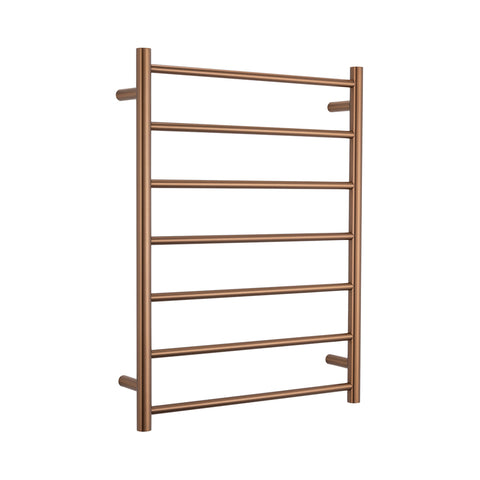 Radiant Round Heated Towel Rail Right 600x800mm Brushed Bronze BB-RTR01RIGHT