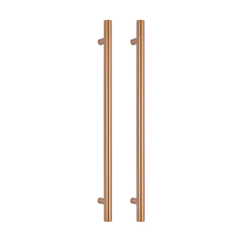 Radiant Non Heated Round Single Bar Towel Rail Vertical 950mm Brushed Bronze NH-BB-VTR-950
