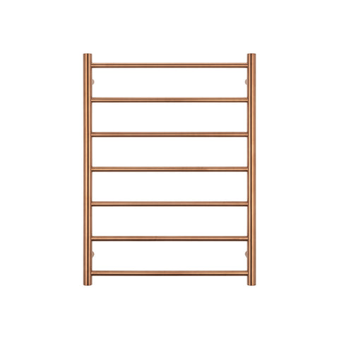 Radiant Round Heated Towel Rail Left 600x800mm Brushed Copper BC-RTR01LEFT