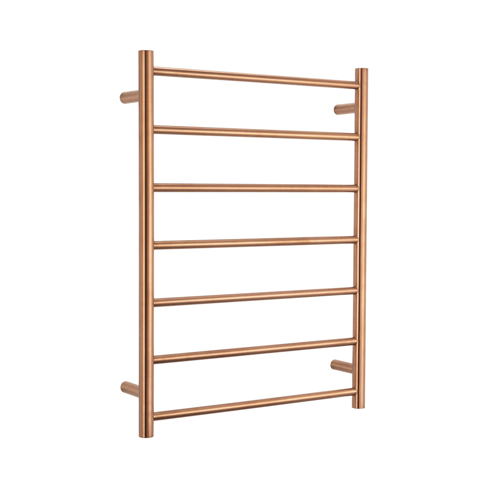 Radiant Round Heated Towel Rail Left 600x800mm Brushed Copper BC-RTR01LEFT