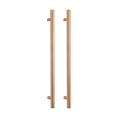 Radiant Non Heated Round Single Bar Towel Rail Vertical 950mm Brushed Copper NH-BC-VTR-950