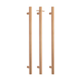 Radiant Vertical Single Heated Towel Bar 40mmx950mm Brushed Copper BC-VTR-950