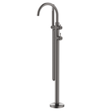 Bella Vista Mica Fluted Freestanding Bath Mixer with Hand Shower Gunmetal BFM-HS-6-NR-GM