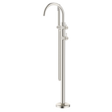 Bella Vista Mica Fluted Freestanding Bath Mixer with Hand Shower Brushed Nickel BFM-HS-6-NR-BN