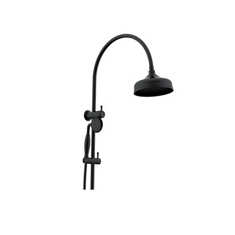 ADP Eternal Gooseneck Twin Shower Set Matte Black JTAPSRTSETSOEBK