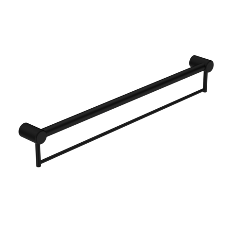 Nero Mecca Care 32mm Grab Rail With Towel Holder 900mm Matte Black NRCR3230BMB