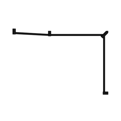 Nero Mecca Care 32mm Dda Toilet Grab Rail Set 45 Degree Continuous 750X965X1025mm Matte Black NRCR3245CMB
