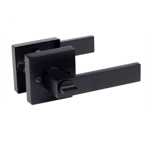 Trio Privacy Everest Square Lever 70mm Rosette Matte Black WQL300BLK