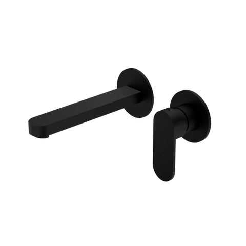 Amelie Royale Paddle Wall Basin/Bath Mixer w/Separate Plates 187mm Matte Black (Trim Kit Only) BDO301310BTMB