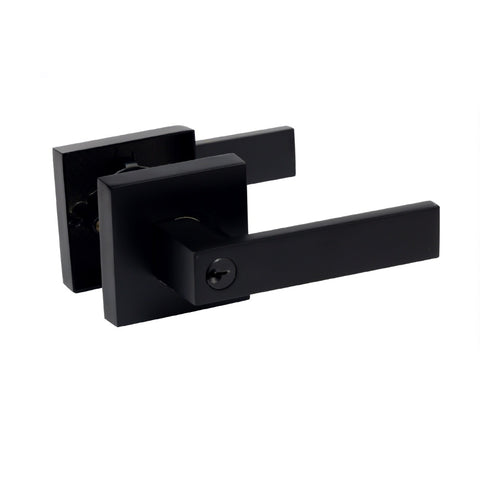 Trio Entrance Everest Square Lever 70mm Rosette Matte Black WQL400BLK