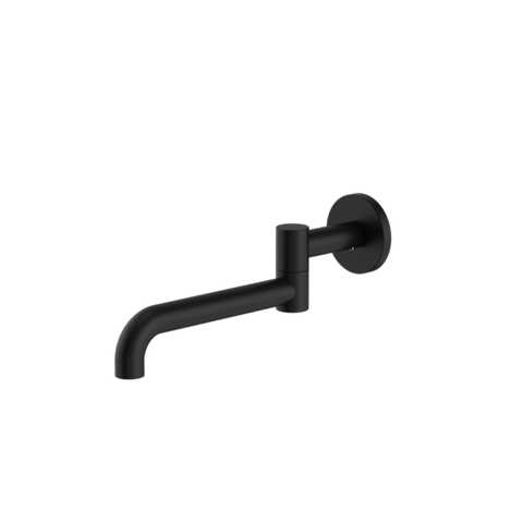 Nero Mecca Wall Mounted Swivel Basin/Bath Spout 225mm Matte Black NR221903GMB