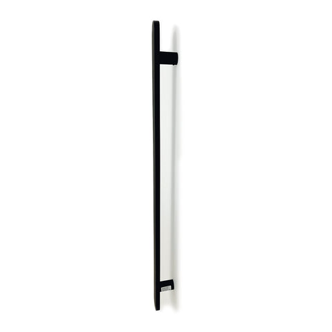Radiant Non Heated Single Bar Towel Rail Flat Profile Vertical 930mm Matte Black NH-BLK-FVTR-930